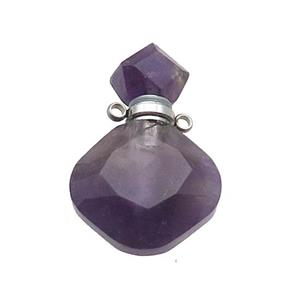 Natural Purple Amethyst Perfume Bottle Pendant, approx 17-26mm [GM19049]