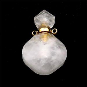 Natural Clear Quartz Perfume Bottle Pendant, approx 17-26mm [GM19051]