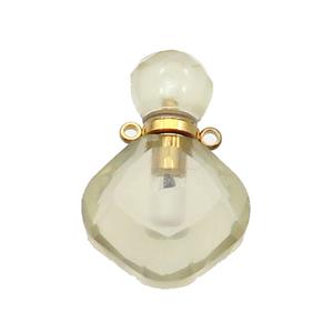 Natural Lemon Quartz Perfume Bottle Pendant, approx 17-26mm [GM19054]