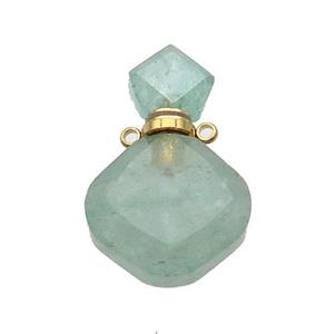 Natural Green Strawberry Quartz Perfume Bottle Pendant, approx 17-26mm [GM19056]