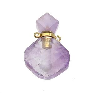 Natural Amethyst Perfume Bottle Pendant Lt.purple, approx 17-26mm [GM19058]