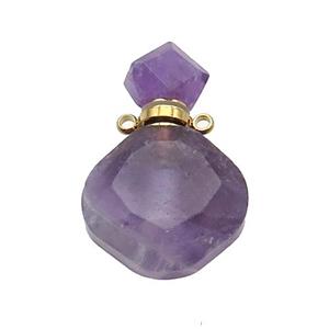 Naural Purple Amethyst Perfume Bottle Pendant, approx 17-26mm [GM19059]