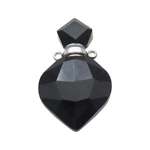 Natural Black Onyx Agate Perfume Bottle Pendant, approx 18-30mm [GM19066]
