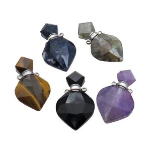 Natural Gemstone Perfume Bottle Pendant Mixed, approx 18-30mm [GM19071]