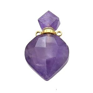Natural Amethyst Perfume Bottle Pendant Purple, approx 18-30mm [GM19078]