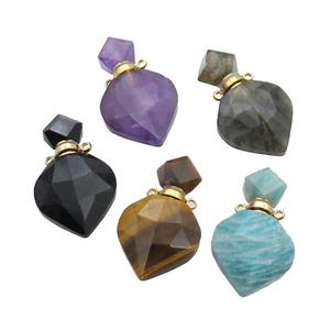Natural Gemstone Perfume Bottle Pendant Mixed, approx 18-30mm [GM19080]