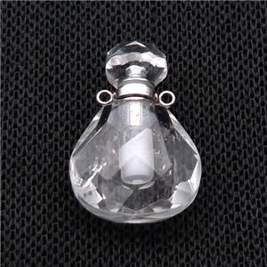 Crystal Quartz Perfume Bottle Pendant, approx 17-24mm [GM19081]