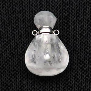 Natural Clear Quartz Perfume Bottle Pendant, approx 17-24mm [GM19082]