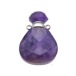 Natural Purple Amethyst Perfume Bottle Pendant, approx 17-24mm [GM19088]