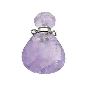 Natural Amethyst Perfume Bottle Pendant Lt.purple, approx 17-24mm [GM19089]