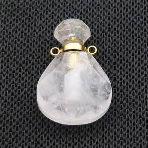 Natural Clear Quartz Perfume Bottle Pendant, approx 17-24mm [GM19093]