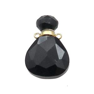 Natural Black Onyx Agate Perfume Bottle Pendant, approx 17-24mm [GM19096]