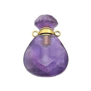 Natural Purple Amethyst Perfume Bottle Pendant, approx 17-24mm [GM19099]
