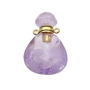 Natural Amethyst Perfume Bottle Pendant Lt.purple, approx 17-24mm [GM19100]