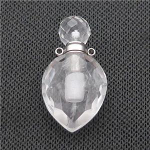 Crystal Quartz Perfume Bottle Pendant, approx 20-38mm [GM19103]