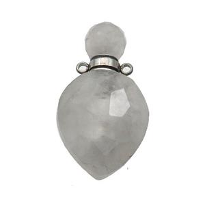 Natural Cloudy Quartz Gray Perfume Bottle Pendant, approx 20-38mm [GM19106]