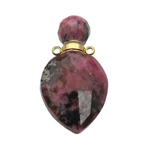 Natural Rhodonite Perfume Bottle Pendant Pink, approx 20-38mm [GM19116]