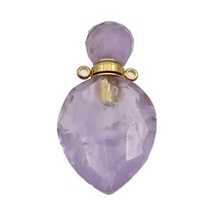 Natural Amethyst Perfume Bottle Pendant Lt.purple, approx 20-38mm [GM19118]