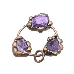 Amethyst Pendant Freeform Nugget Antique Red, approx 12-16mm, 35mm [GM19171]