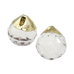 Crystal Glass Teardrop Pendant Gold Plated, approx 30mm [GM19174]