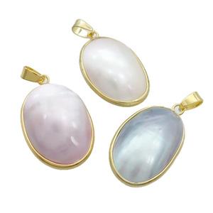 Sea Shell Oval Pendant Gold Plated Mixed, approx 20-33mm [GM19232]