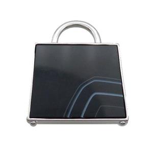 Natural Black Agate Bag Pendant Platinum Plated, approx 25-33mm [GM19305]