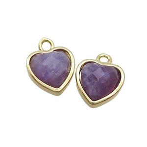 Purple Amethyst Heart Pendant Gold Plated, approx 11mm [GM19410]