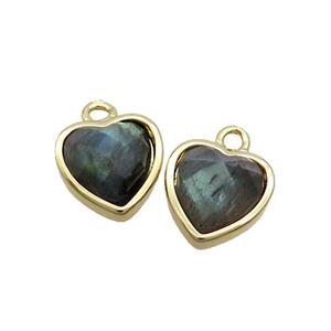 Labradorite Heart Pendant Gold Plated, approx 11mm [GM19411]