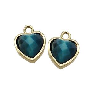 Blue Tiger Eye Stone Heart Pendant Gold Plated, approx 11mm [GM19415]
