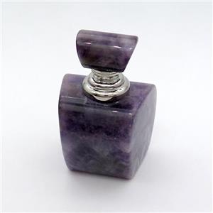 Natural Amethyst Perfume Bottle Pendant Purple Nohole, approx 30x40x60mm [GM19453]