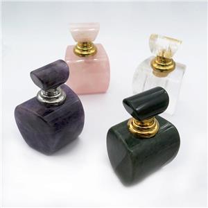Mix Gemstone Perfume Bottle Pendant, approx 30x40x60mm [GM19459]