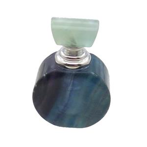 Fluorite Perfume Bottle Pendant Multicolor, approx 25x40x60mm [GM19460]