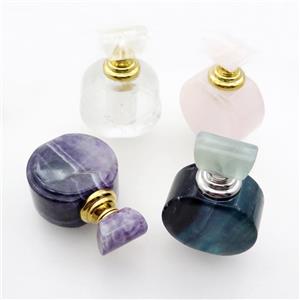Mix Gemstone Perfume Bottle Pendant, approx 25x40x60mm [GM19465]