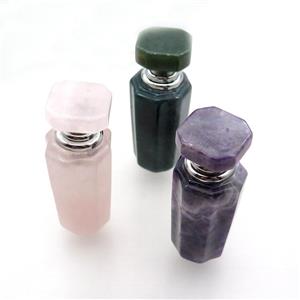 Mix Gemstone Perfume Bottle Pendant Nohole, approx 30-70mm [GM19470]