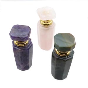 Mix Gemstone Perfume Bottle Pendant, approx 30-70mm [GM19475]