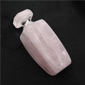Pink Rose Quartz Perfume Bottle Pendant, approx 25x30-80mm [GM19479]