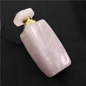 Pink Rose Quartz Perfume Bottle Pendant, approx 25x30-80mm [GM19482]
