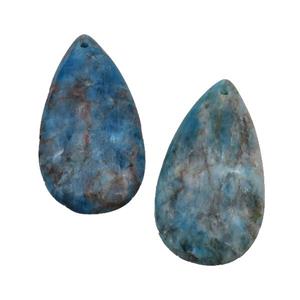Natural Blue Apatite Teardrop Pendant, approx 20-40mm [GM19589]