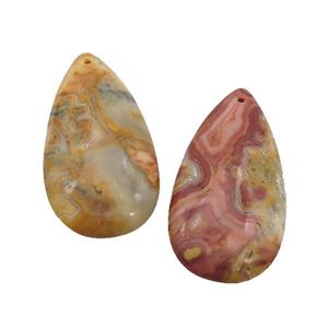 Natural Yellow Crazy Lace Agate Teardrop Pendant, approx 20-40mm [GM19590]