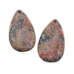 Natural Red LeopardSkin Jasper Teardrop Pendant, approx 20-40mm [GM19591]
