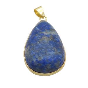 Natural Blue Lapis Lazuli Teardrop Pendant, approx 20-30mm [GM19597]