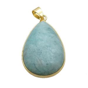 Natural Green Amazonite Teardrop Pendant, approx 20-30mm [GM19598]