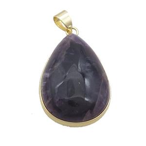 Natural Purple Amethyst Teardrop Pendant, approx 20-30mm [GM19599]
