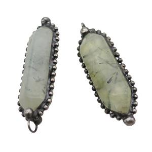 Green Prehnite Bullet Pendant Antique Silver, approx 13.5-45mm [GM19610]
