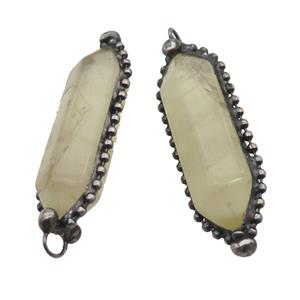Lemon Quartz Bullet Pendant Antique Silver, approx 13.5-45mm [GM19613]