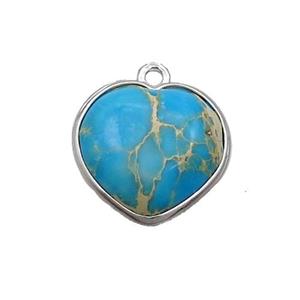 Turqblue Imperial Jasper Heart Pendant, approx 17mm [GM19620]