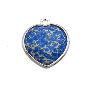 Blue Imperial Jasper Heart Pendant, approx 17mm [GM19621]