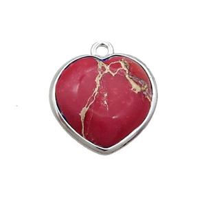 Red Imperial Jasper Heart Pendant, approx 17mm [GM19622]