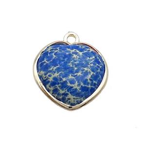 Blue Imperial Jasper Heart Pendant, approx 17mm [GM19625]