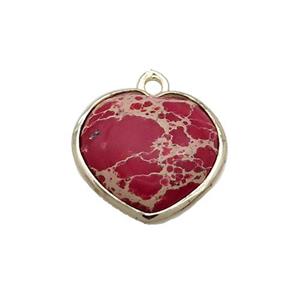 Red Imperial Jasper Heart Pendant, approx 17mm [GM19626]